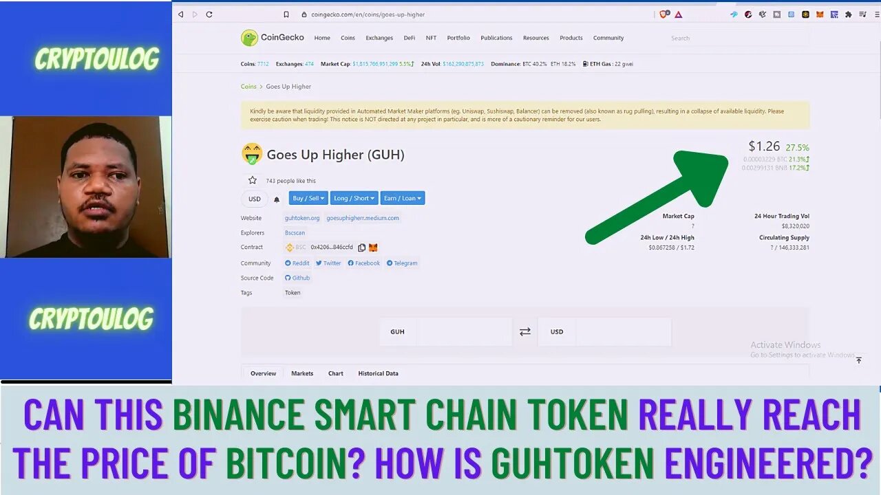 Can This Binance Smart Chain Token Really Reach The Price Of Bitcoin? How Is Guhtoken Engineered?