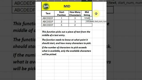 "🔍 Excel Pro Tip: Extract Text Like a Ninja! | Middle-of-Text Magic 📊✨ #Shorts" #mid #excel