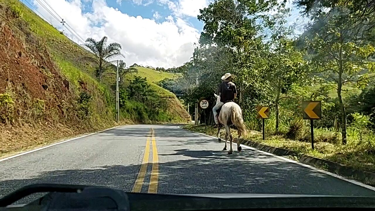 Driving Through the Mountains of New Freburg in Brazil