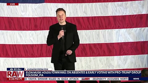 Elon Musk wears gold MAGA hat during town hall with pro-Trump group