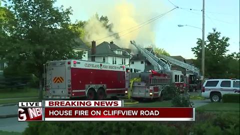 Fire crews battle house fire on Cliffview Avenue