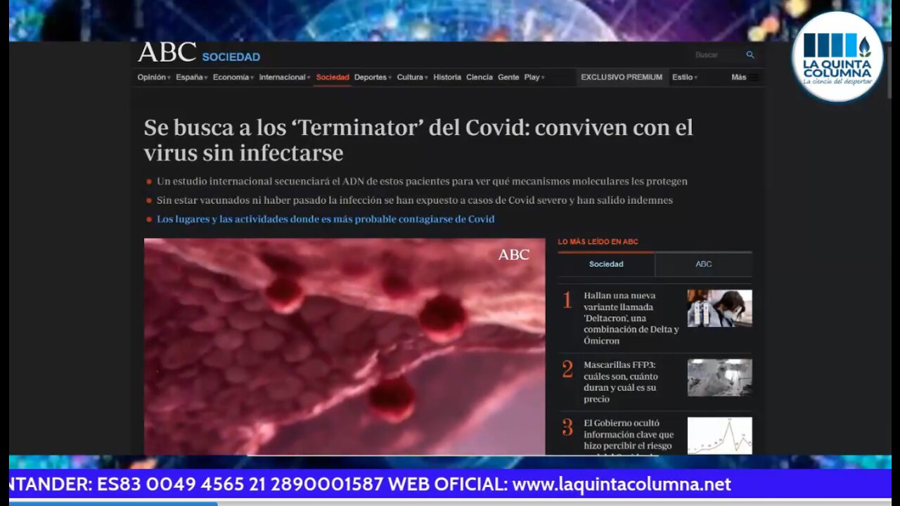 La Quinta Columna - Programa 228 - test de antígenos COVID 19 dan positivo al agua de grifo