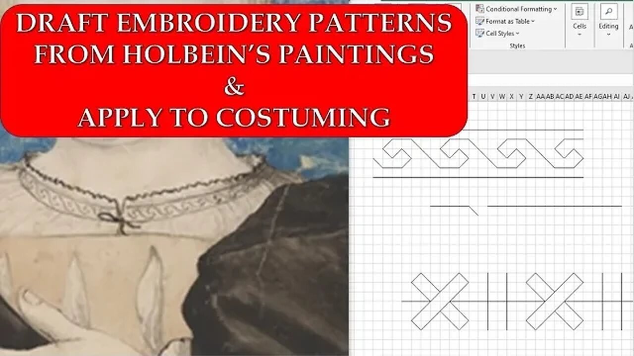 How to Draft Blackwork Embroidery Patterns from Holbein's Portraits & Apply to Costuming