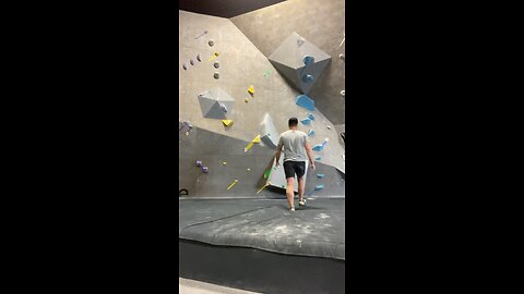 Rock climbing bouldering v6