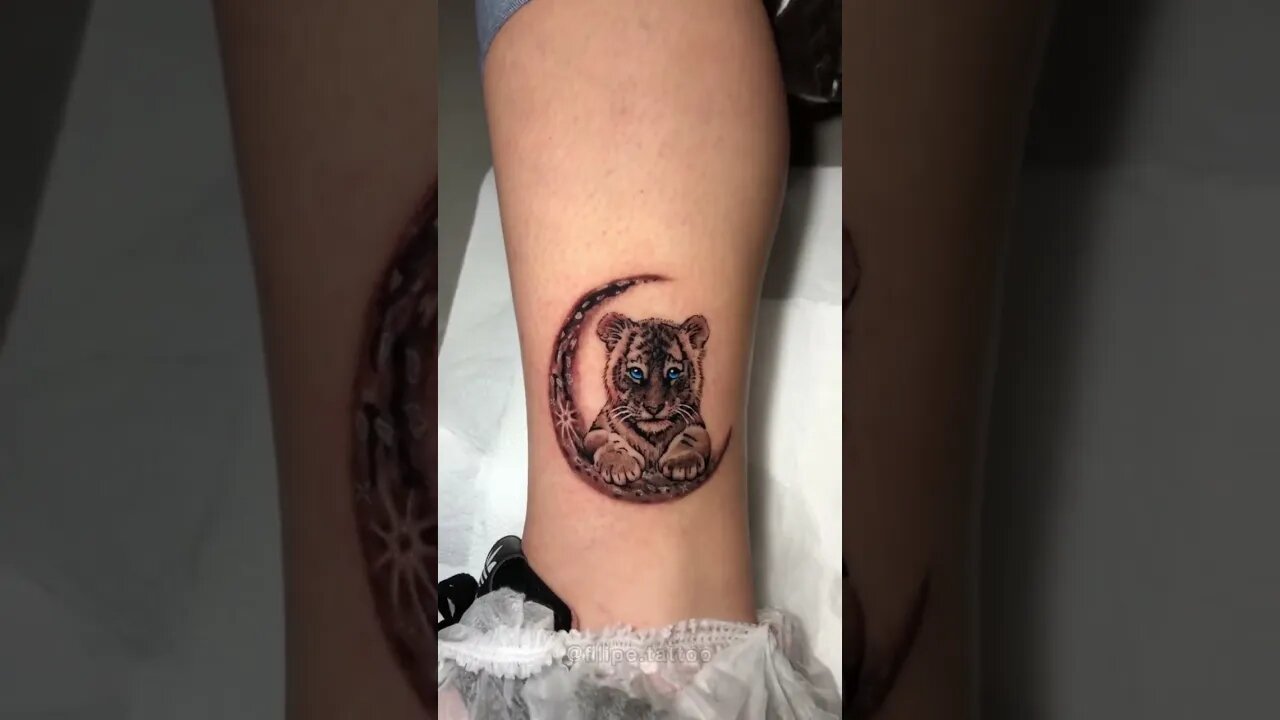 A Tatuagem Mais FoFa Que Você Vai Ver Hoje😍 #shorts #filipesantos #tattoo #ink #realistic #tigres