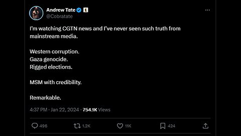PREMIERE Andrew Tate on Chinese Media BANNED VIDEO ON TIKTOK