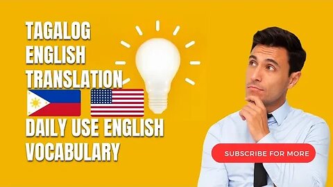 Part #5 Tagalog English translation daily use vocabulary.