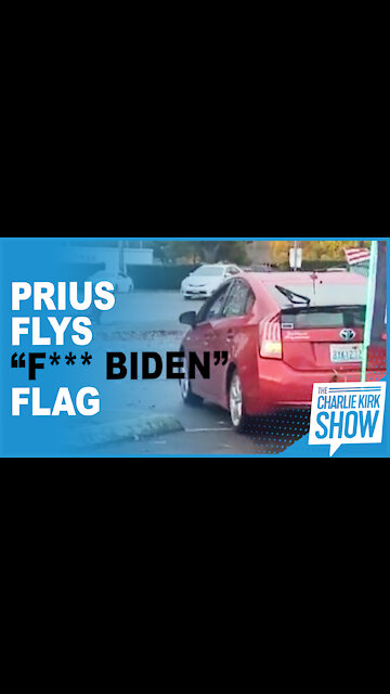 Prius Flys “F*** Biden” Flag