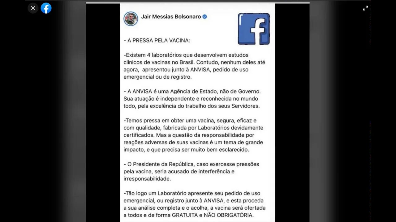 URGENTE! NOTA DO PRESIDENTE JAIR BOLSONARO