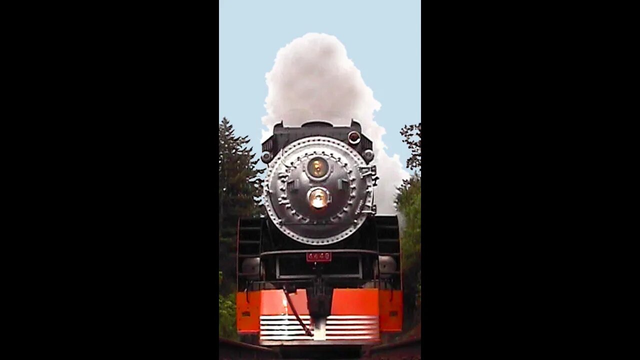 Giant Steam Train Thunders Straight over the camera