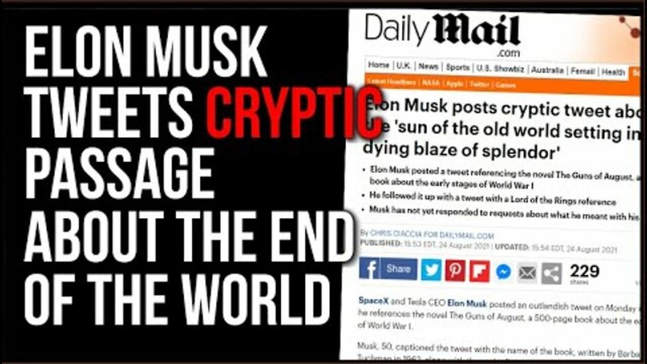 ELON MUSK TWEETS BIZARRE QUOTE ABOUT THE END OF THE WORLD, HISTORY MAY BE REPEATING