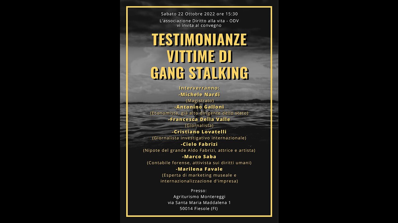 TESTIMONIANZA DI GANG STALKING