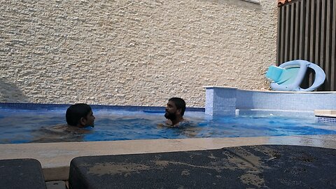 holiday time enjoy with friends and friends second day swimming