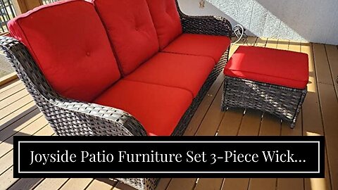 Joyside Patio Furniture Set 3-Piece Wicker Outdoor Furniture Conversational Sets with 3-Seat So...