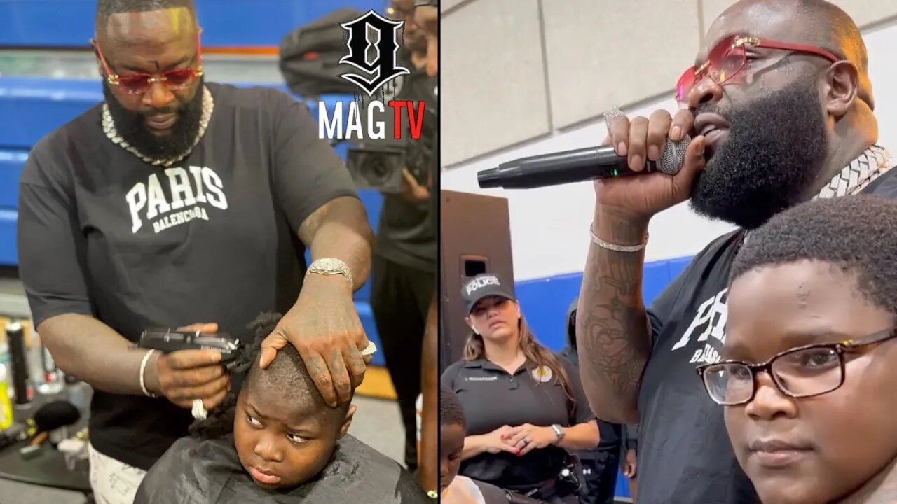 Rick Ross Volunteers To Cut Students Hair At His Back To School Giveaway! 💈