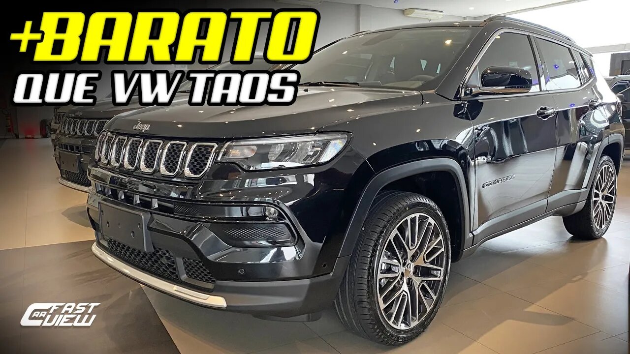 NOVO JEEP COMPASS LIMITED 1.3 TURBO 2022! VERSÃO COM INTERIOR MARROM E TETO SOLAR - Fast Car View