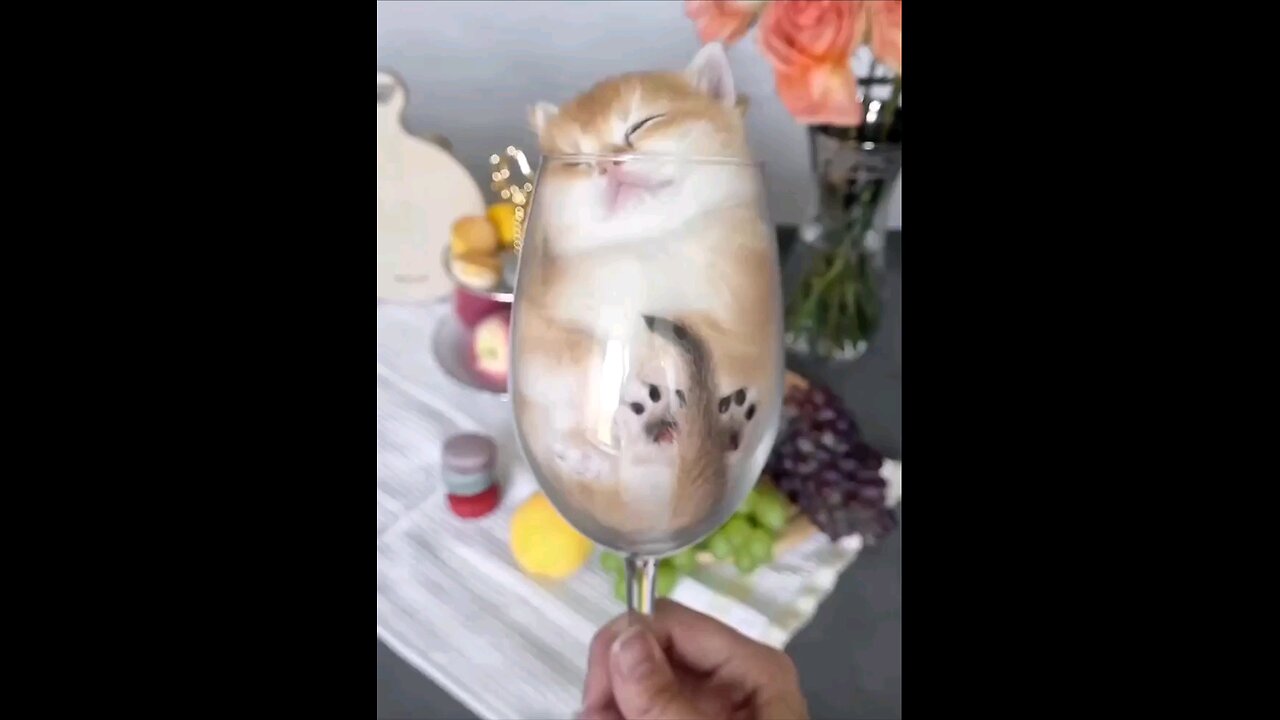 cat in glass