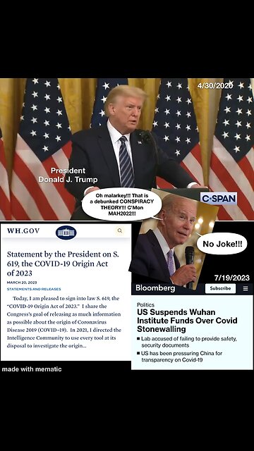 The Covid virus was made in a lab in Wuhan China and it was released into the public.