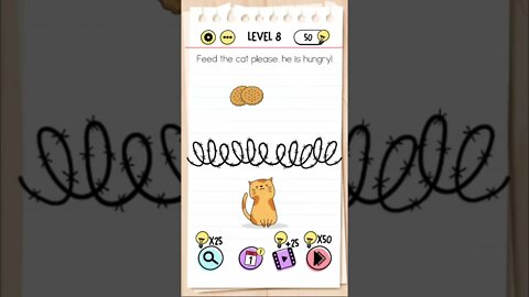 Brain Test Tricky Puzzles Level 8 Feed the cat please, he is hungry!