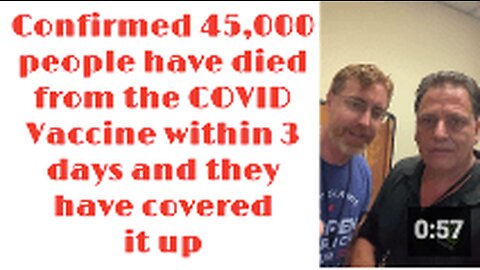 BREAKING! Confirmed 45,000 people have died from the COVID Vaccine within 3 days