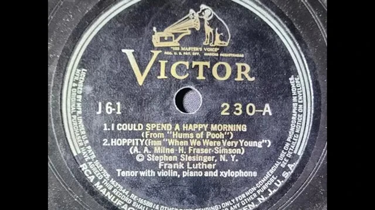 Frank Luther – I Could Spend a Happy Morning, Hoppity