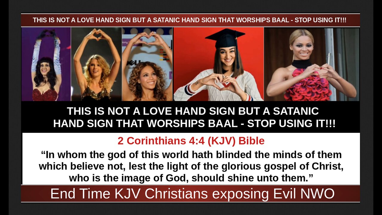 THIS IS NOT A LOVE HAND SIGN BUT A SATANIC HAND SIGN THAT WORSHIPS BAAL - STOP USING IT!!!