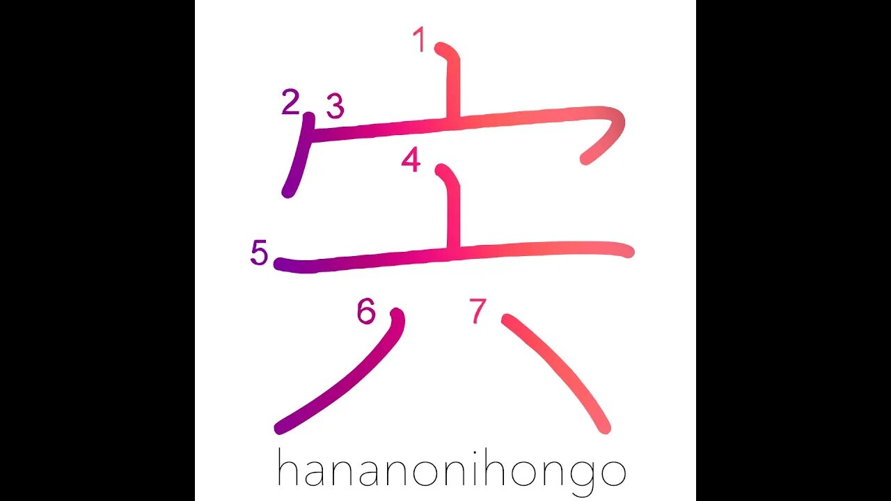 宍 - meat/flesh/muscles - Learn how to write Japanese Kanji 宍 - hananonihongo.com