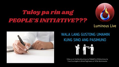 Tuloy pa rin ang People's Initiative?