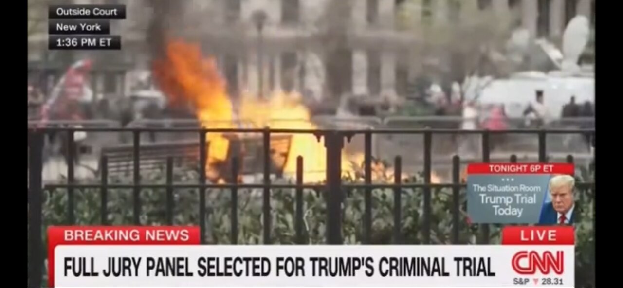 Man Sets Himself On Fire 🔥 Outside Of Trump Kangaroo Court Charade