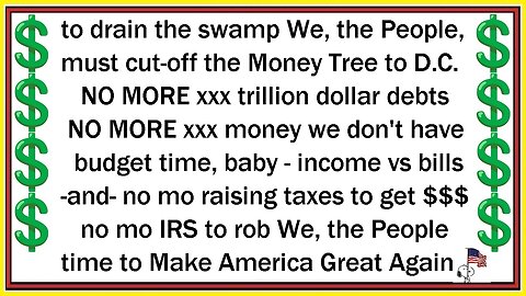 SHUT DOWN THE GOVERNMENT DRAIN THE SWAMP MONEY