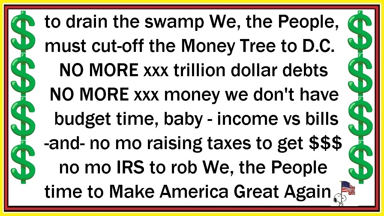 SHUT DOWN THE GOVERNMENT DRAIN THE SWAMP MONEY