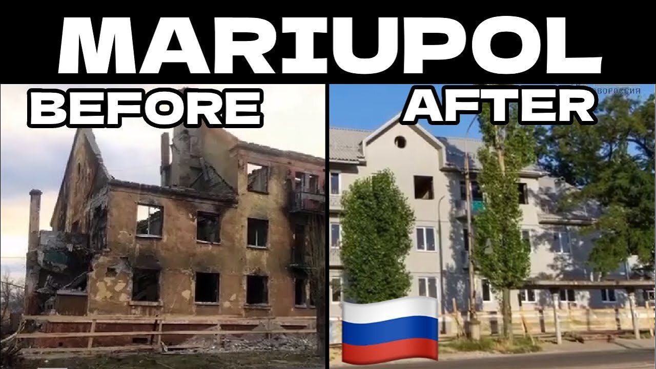 LA RICOSTRUZIONE DELLA CITTà RUSSA DI MARIUPOL CON CONFRONTO IMMAGINI DI PRIMA E DOPO LA GUERRA VINTA DAI RUSSI SUI NAZISTI UCRAINI DEL BATTAGLIONE AZOV DI MAGGIO 2022,VIDEO FATTO DA UN RESIDENTE RUSSO DELLA CITTà A SETTEMBRE 2023