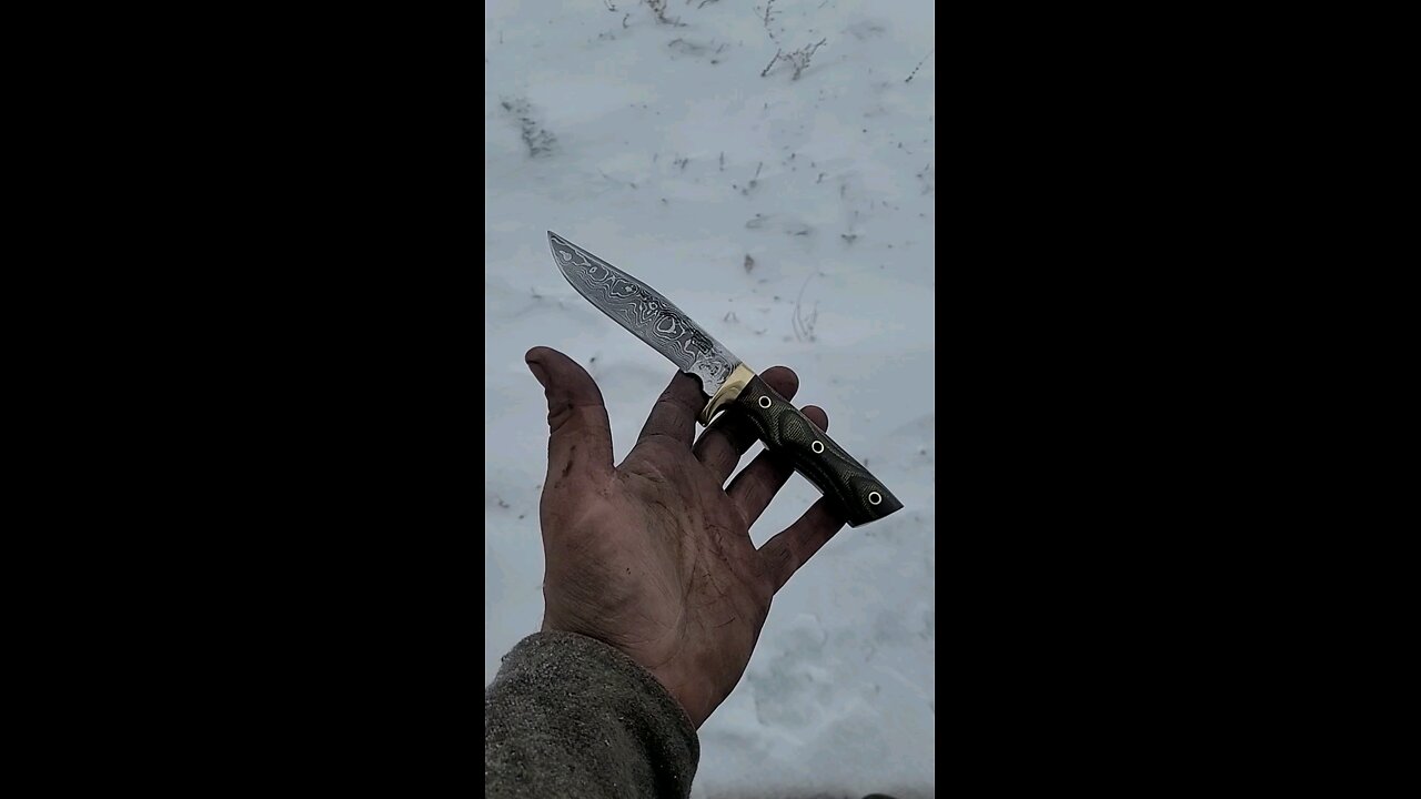 Layer Damascus hunting knife