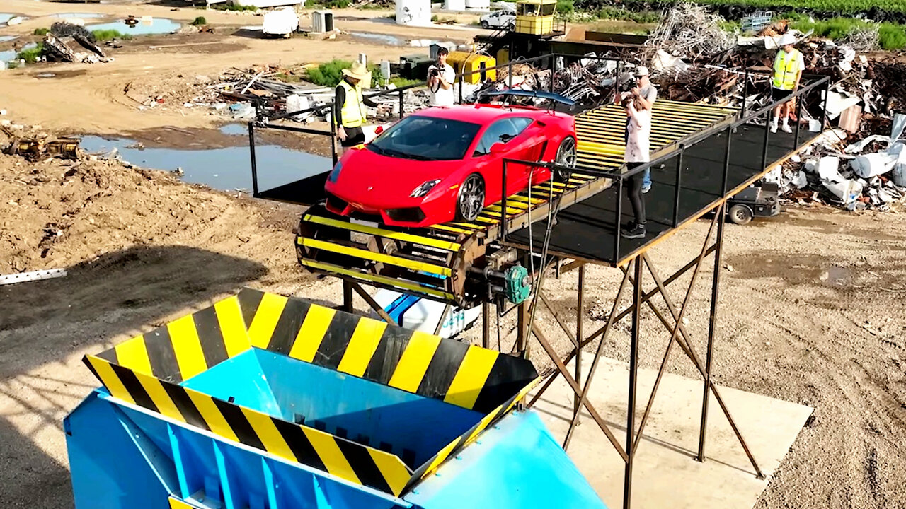 Throwing Lamborghini into World's Largest Shredder