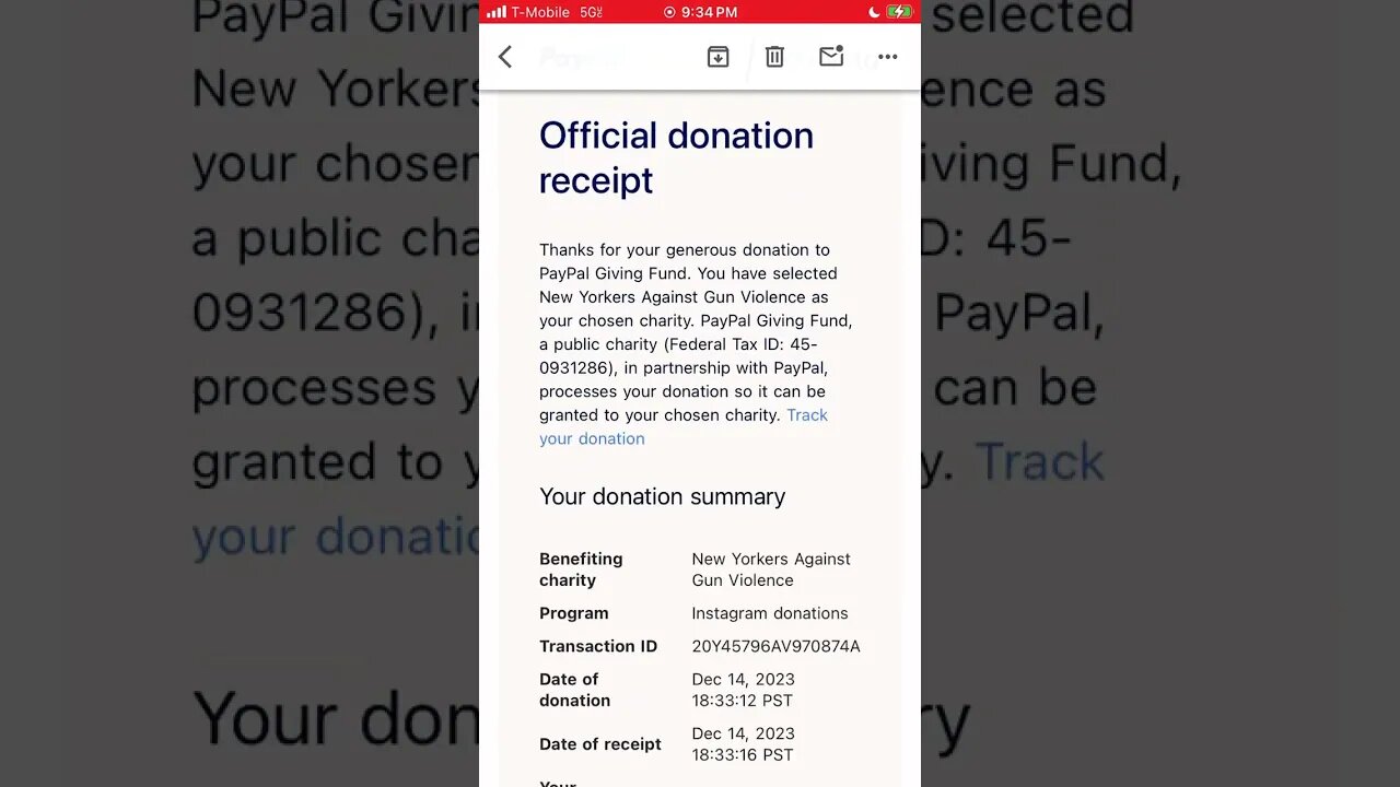Nyagv donation