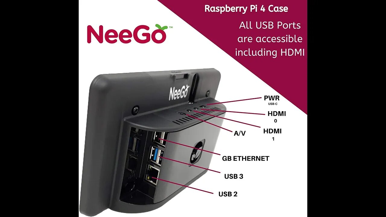 NeeGo Raspberry Pi 4 Screen Case for Raspberry Pi Monitor Touchscreen Display 7-inch