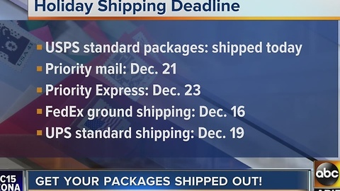 Have you shipped all of your holiday packages? Here are the deadlines