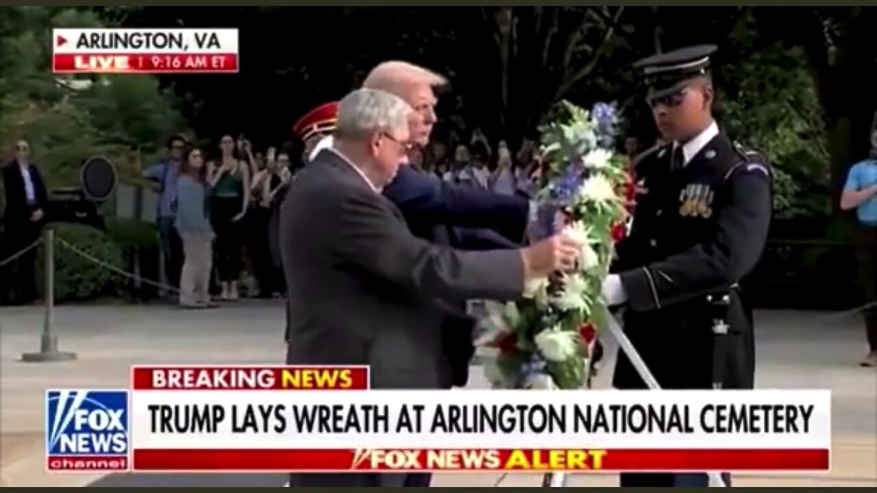 DONALD TRUMP REAL PRESIDENT AS HE LAYS WREATH AT ARLINGTON NATIONAL CEMETERY!