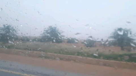 heavy raining on the way to airport