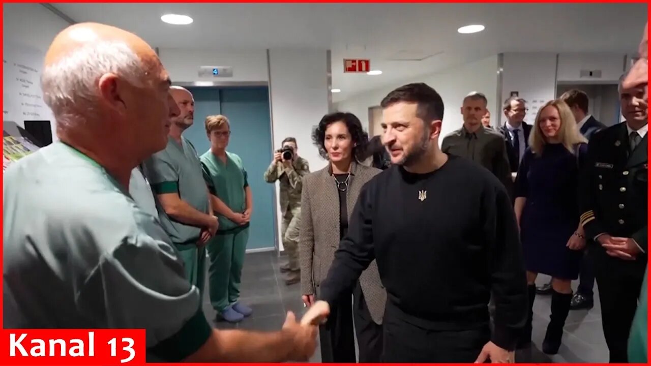 Zelenskyy visits Ukrainian soldiers being treated in hospital in Belgium