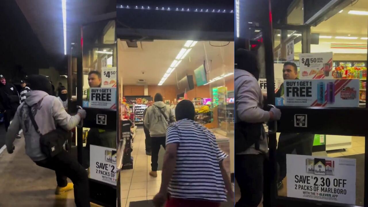 Los Angeles - Horrific video shows another 7-Eleven being violently looted by a "flash mob.