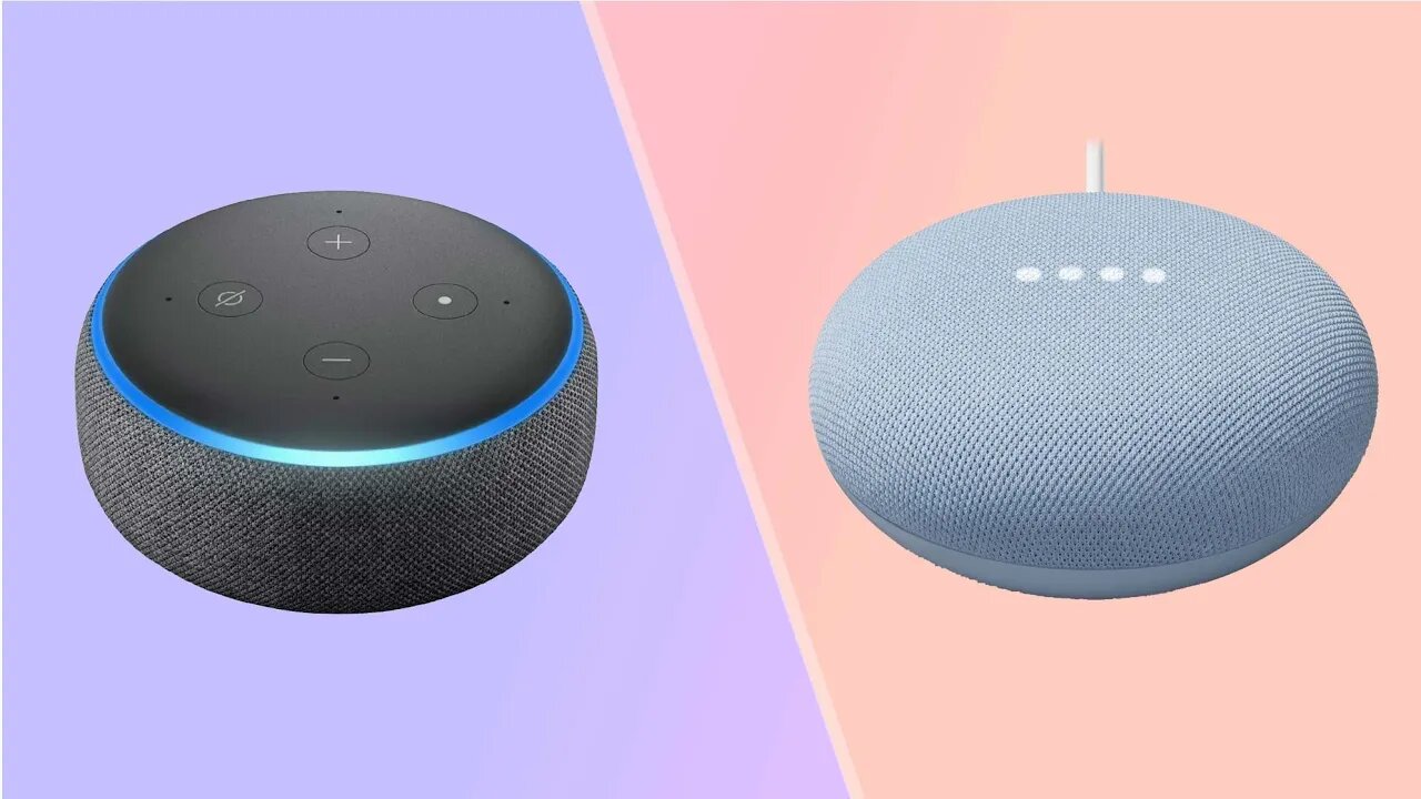 Alexa e Google Home juntos em minha casa inteligente.