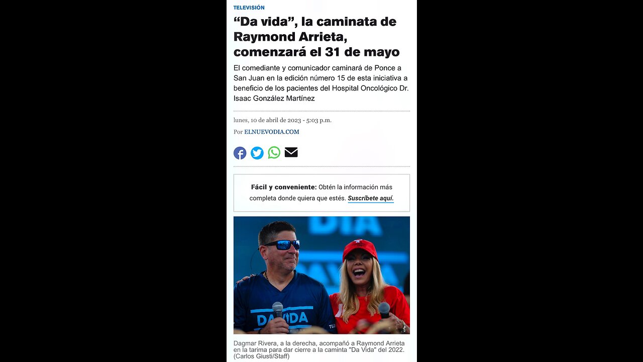ANUNCIO “DA VIDA” CAMINATA CON RAYMON ARRIETA EDICIÓN 2023