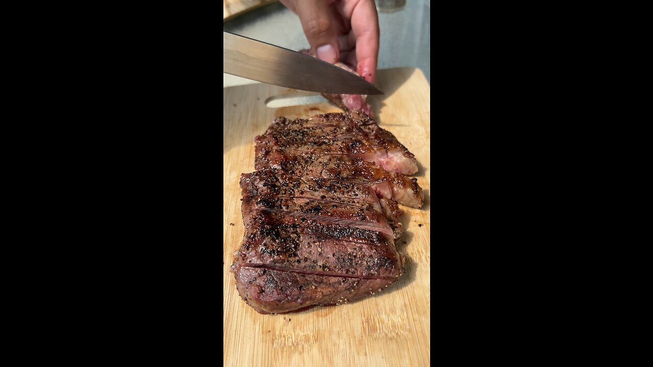 Perfect rare ribeye