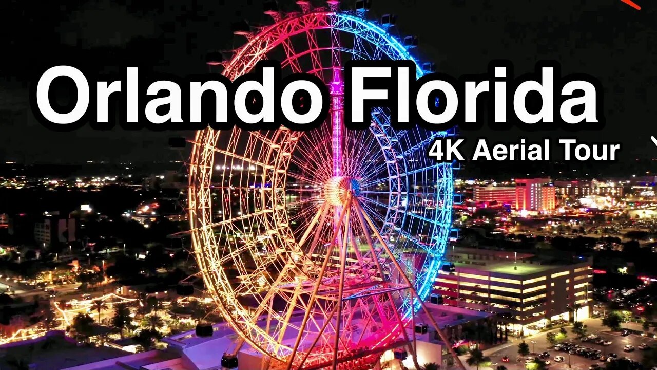 Orlando Florida Day/Night Screensaver 4K Drone Video