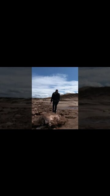 Climbing snow on the beach