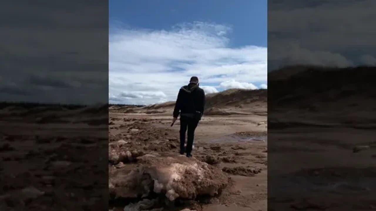 Climbing snow on the beach