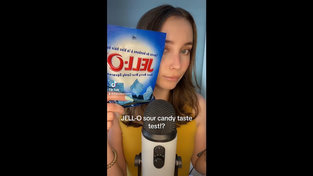 ASMR Trying weird JELL-O sour gummies! #asmr #eating