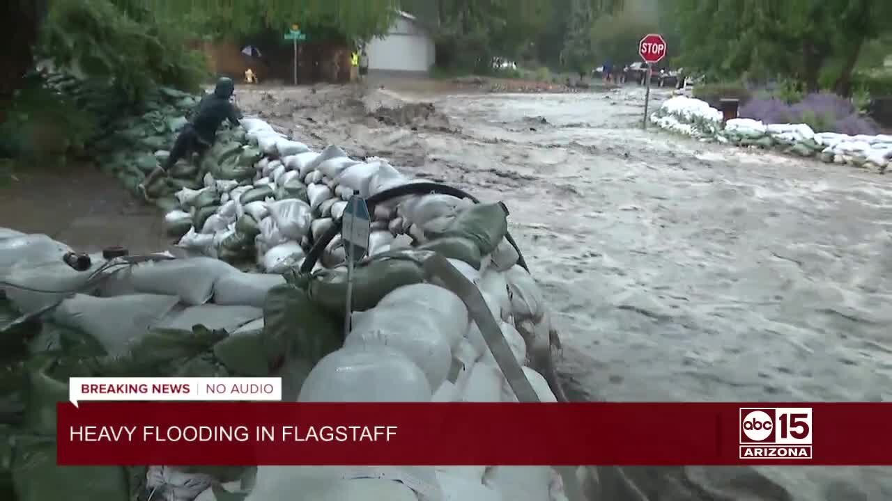 Heavy monsoon floodwaters hit Flagstaff Tuesday