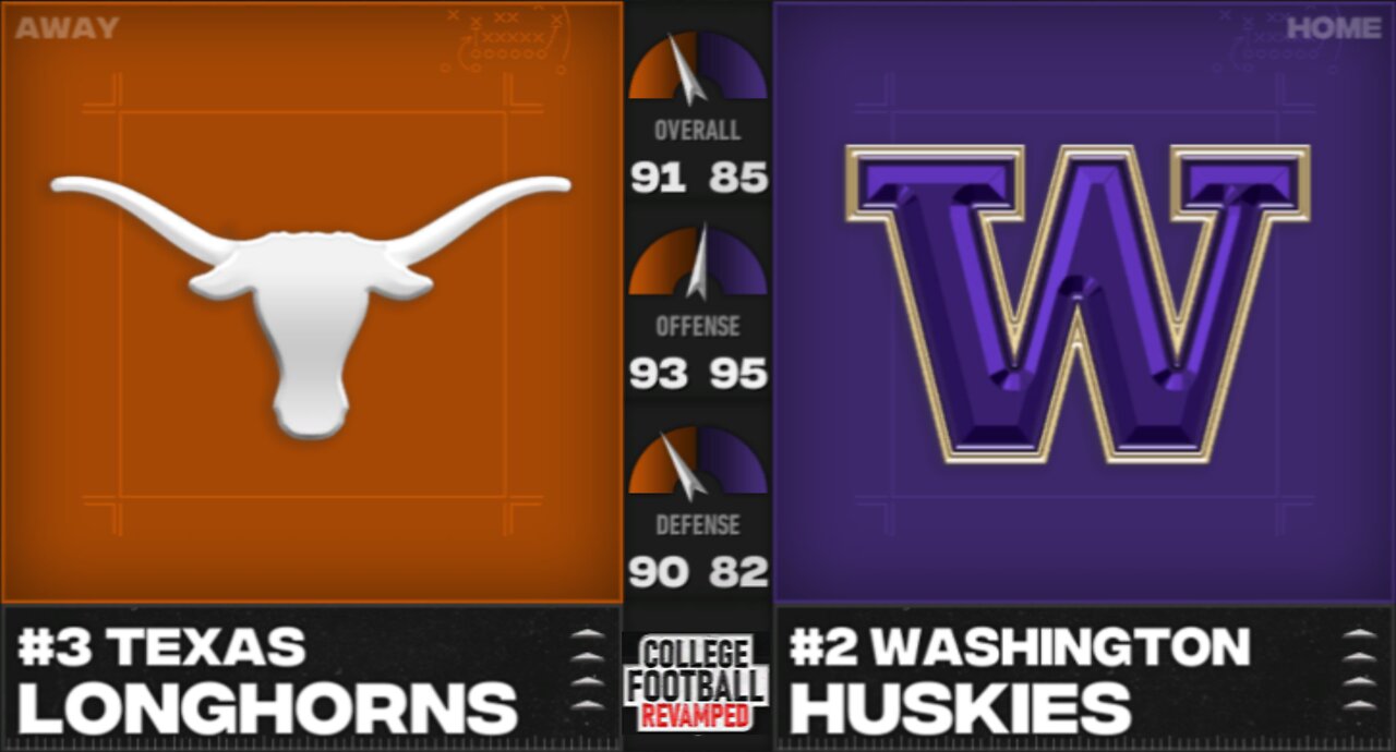 #NCAA24 CFP: Sugar Bowl - (3) Texas Longhorns vs (2) Washington Huskies